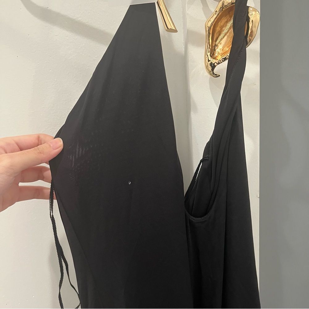 NWT NBD Maxi Dress Black The Sansa Halter Gown V-neck Wedding Guest size XS - Picture 4 of 9
